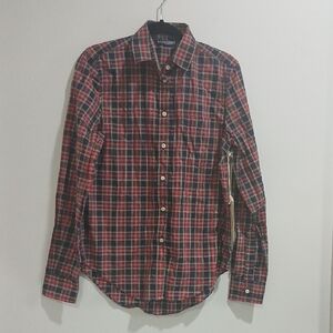 Red and Black Plaid Casual Button Down Shirt Jarred Bay For Woman Sz M NEW